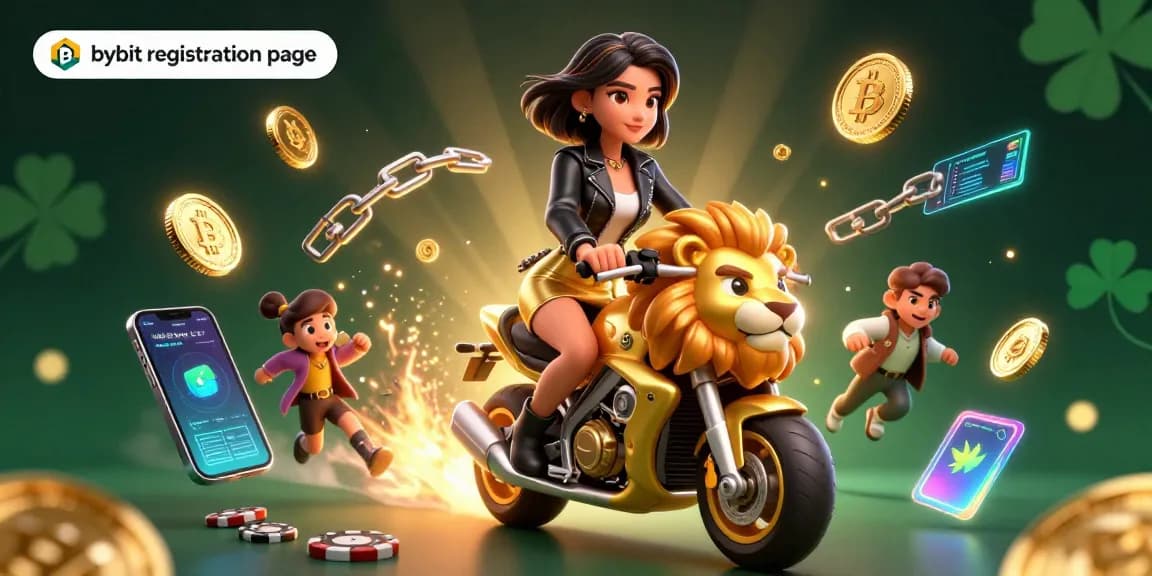 Experience the thrill of the bybit registration page with colorful crypto elements and engaging characters.