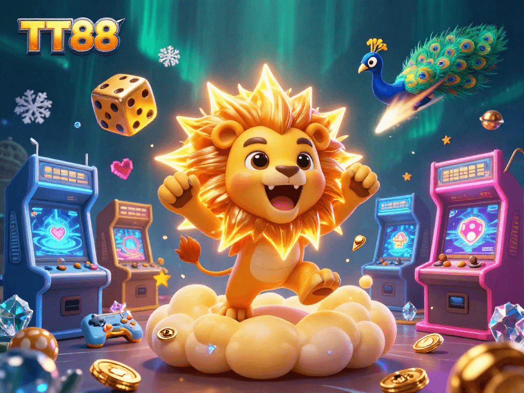 Experience thrilling gaming at TT88 with vibrant casino elements and exciting characters.