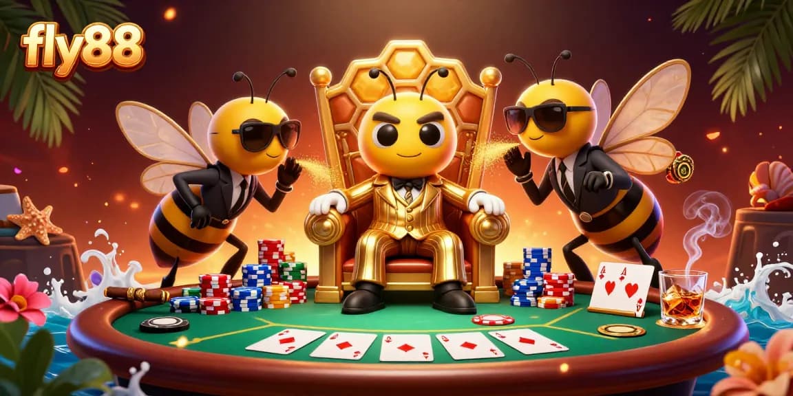 Experience the excitement of fly88 with this lively poker scene featuring unique cartoon characters.