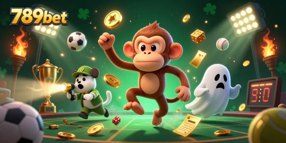 Join the excitement of 789bet as the mischievous poltergeist monkey juggles winnings in the haunted casino.