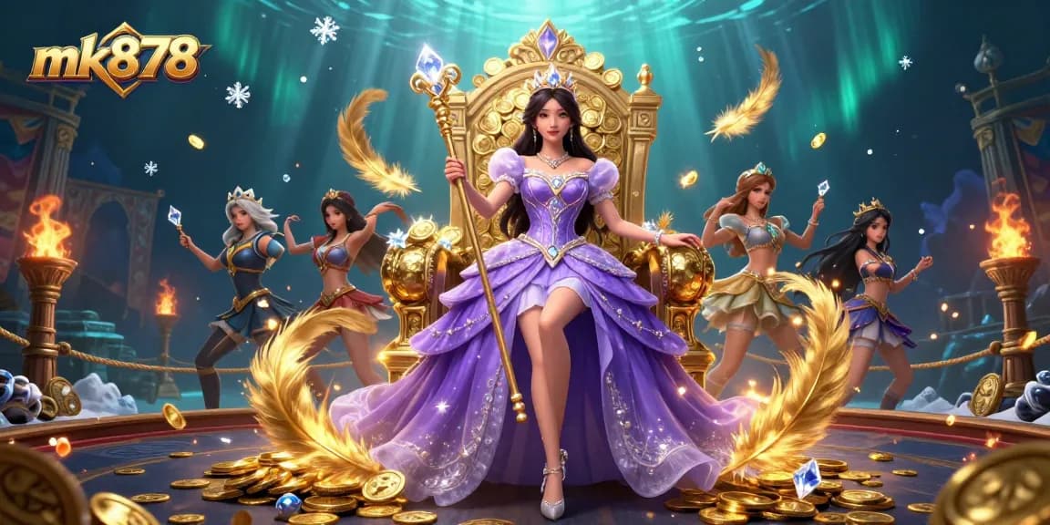 Experience thrilling gameplay with mk878, showcasing a vibrant casino scene featuring a regal Asian character and dazzling gambling elements.