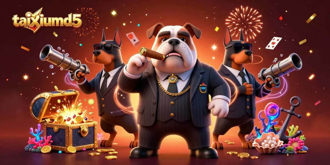 Engage in thrilling gameplay with taixiumd5's 3D cartoon casino scene featuring vibrant characters and festive elements.