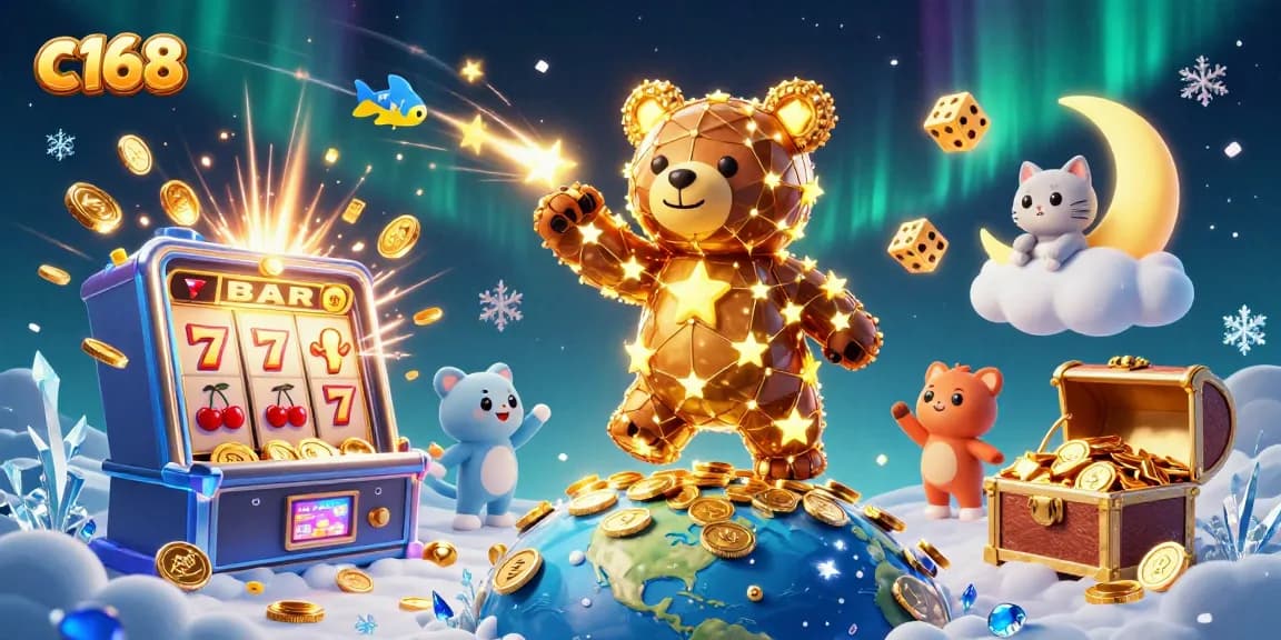 Engage with c168's captivating online slot machines and magical constellations in an enchanting scene.