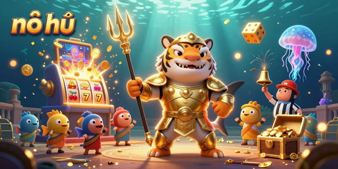 Engage with nổ hũ jackpot thrills in this vibrant underwater casino scene.