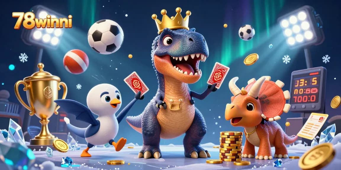 Engage in thrilling bets with 78winni, as animated characters showcase lively casino action.