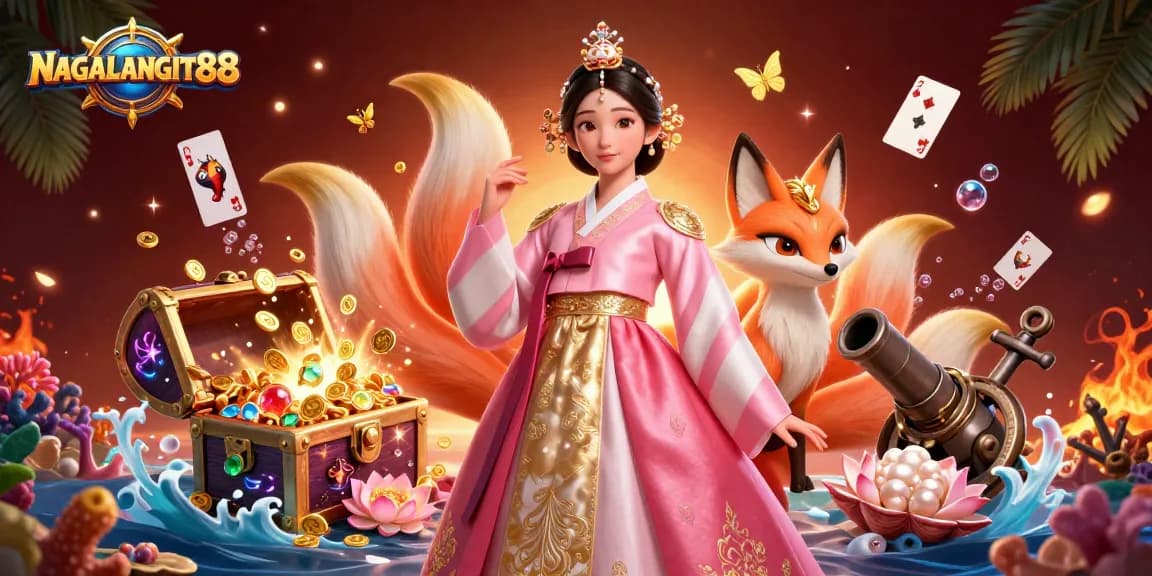 NAGALANGIT88 brings thrilling gaming action to life with colorful illustrations of treasure and luck.