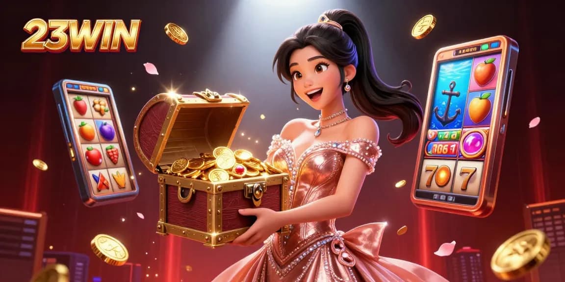 Experience the vibrant gaming excitement at 23WIN with dynamic slot games and a treasure-filled atmosphere.
