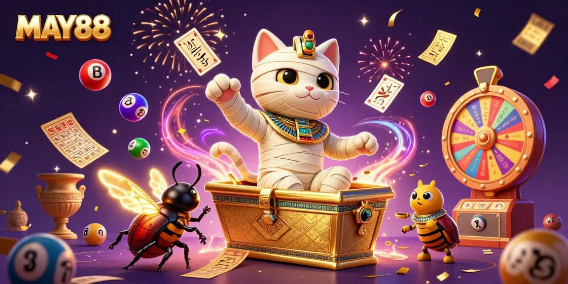 Spin your luck with MAY88's vibrant casino adventure featuring lottery and prizes!