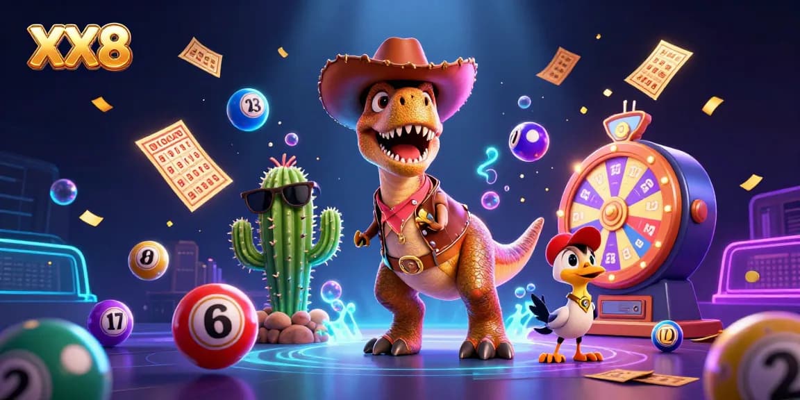 Experience winning moments at XX8 with a vibrant 3D casino illustration full of energy