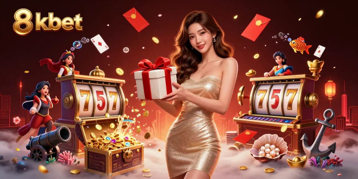 Experience excitement at 8xbet with a festive Lunar New Year casino illustration displaying captivating elements.