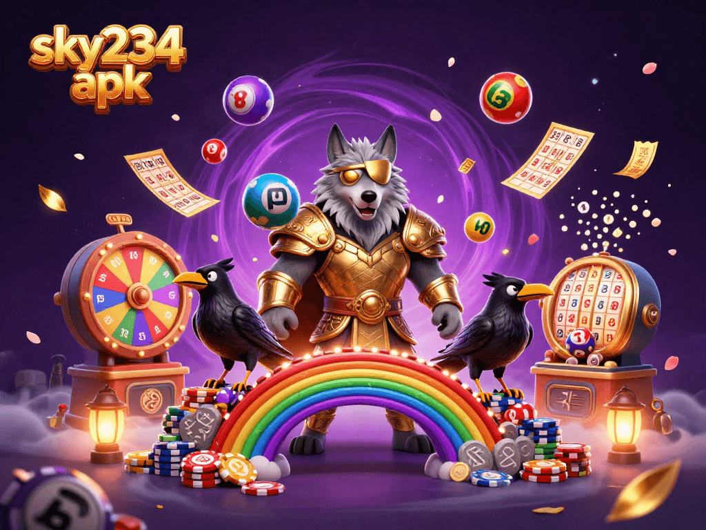 Experience thrilling gameplay with sky234 apk featuring Odin and his ravens amidst vibrant casino elements.