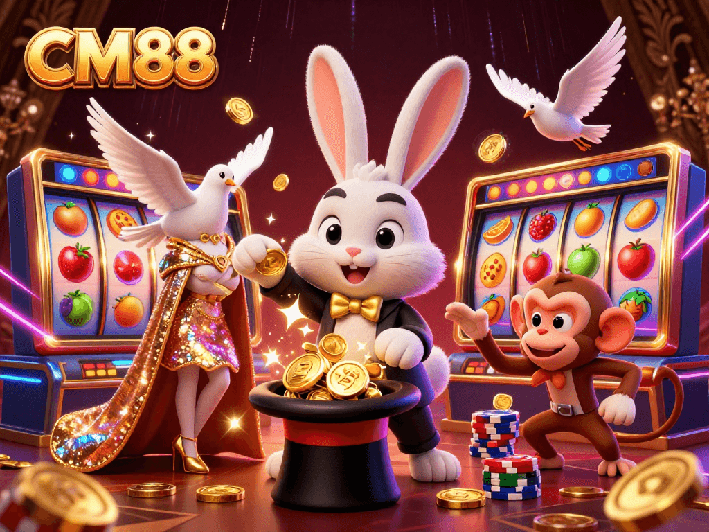 Experience thrilling gameplay with CM88 as the magician rabbit conjures coins and a dove dazzles.