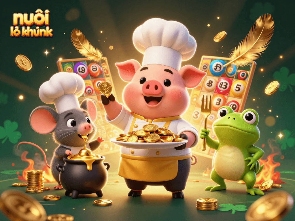 Engage in nuôi lô khung action with cheerful characters in a vibrant lottery scene.
