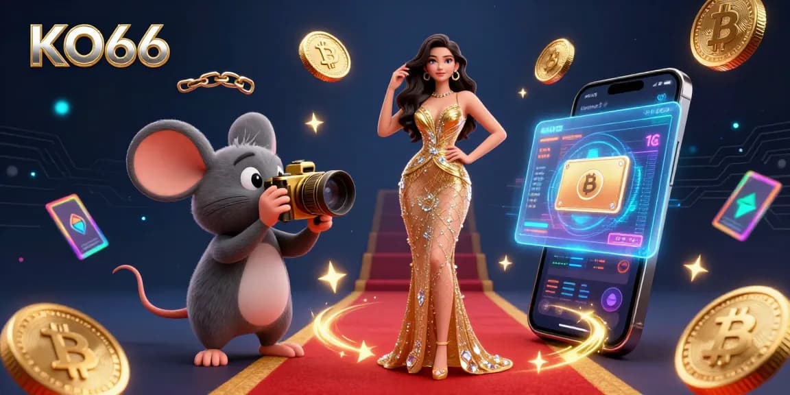Experience the excitement of KO66 casino with vibrant visuals and crypto elements, showcasing thrilling gaming opportunities.