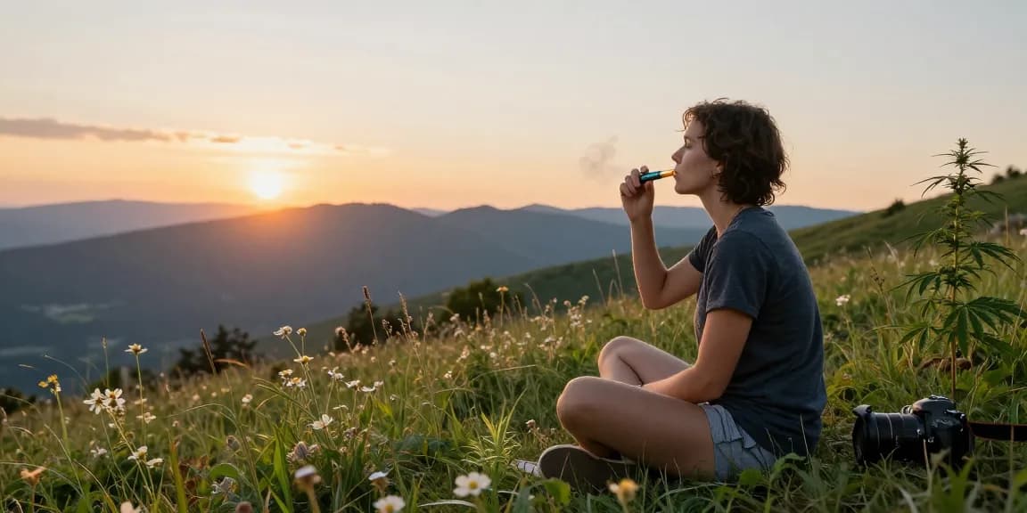 thc vape uk in a natural setting with organic hemp plant, promoting wellness and relaxation.