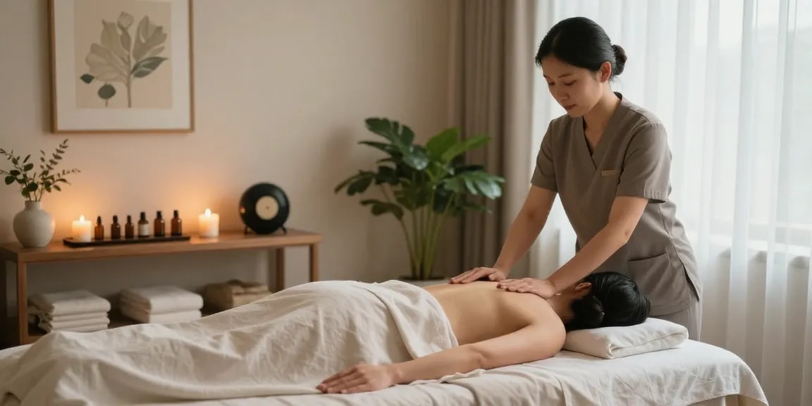 Experience a soothing 안산출장마사지 in a serene wellness spa environment.