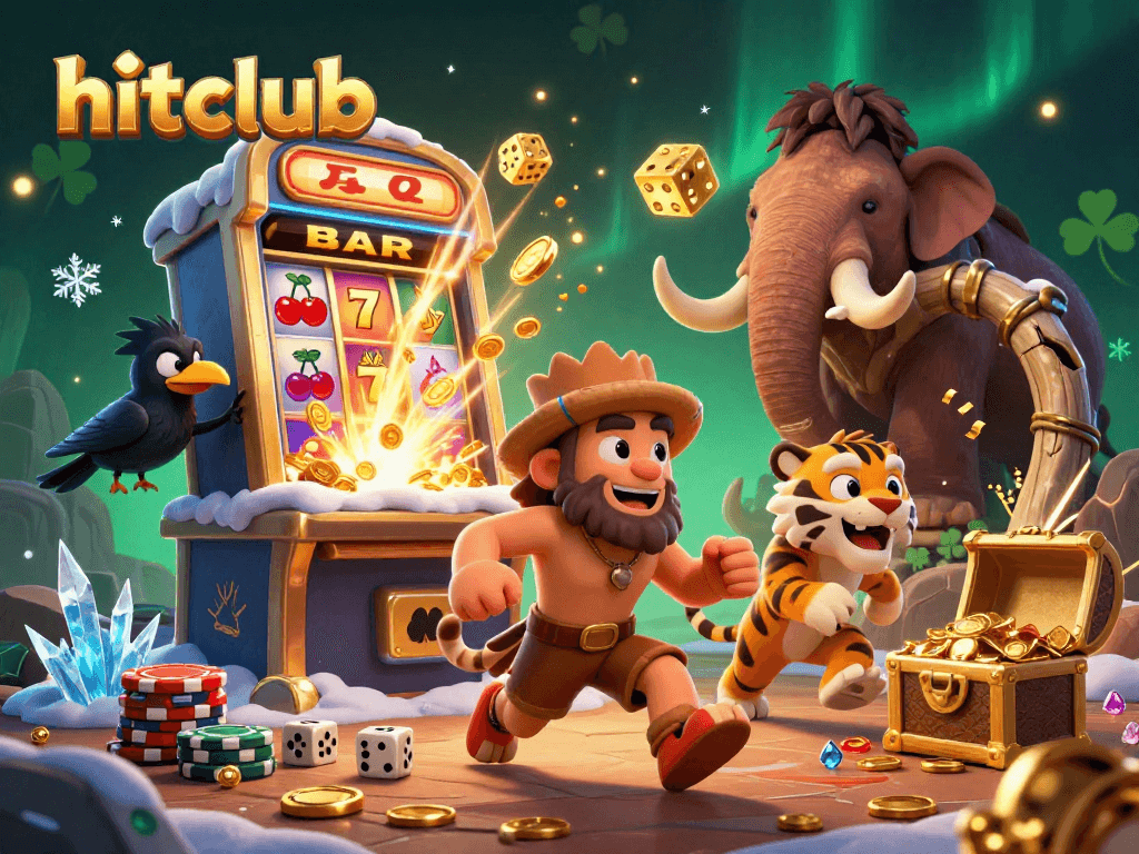 Experience hitclub's exciting casino world with cavemen, a sabertooth tiger, and rich game elements!