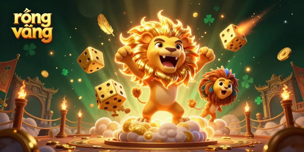 Experience thrilling wins at rồng vàng with a dynamic 3D illustration showcasing the luck of casino gameplay.