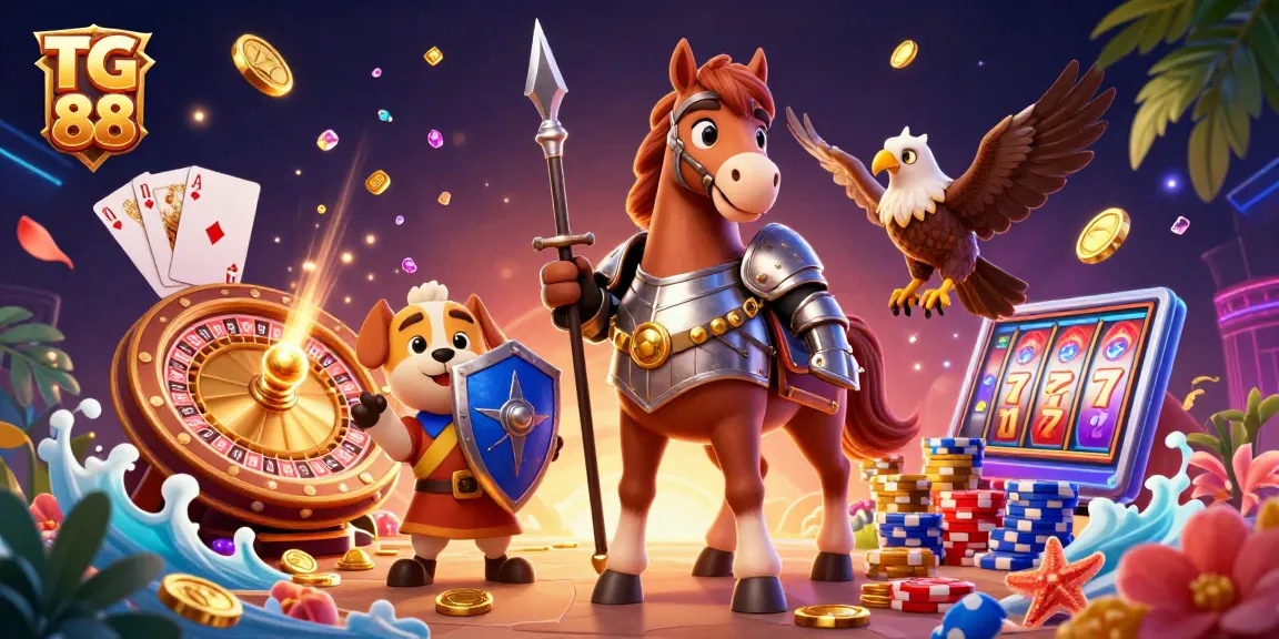 Experience thrilling gameplay with TG 88 as a knight and companions embark on an adventure of luck.