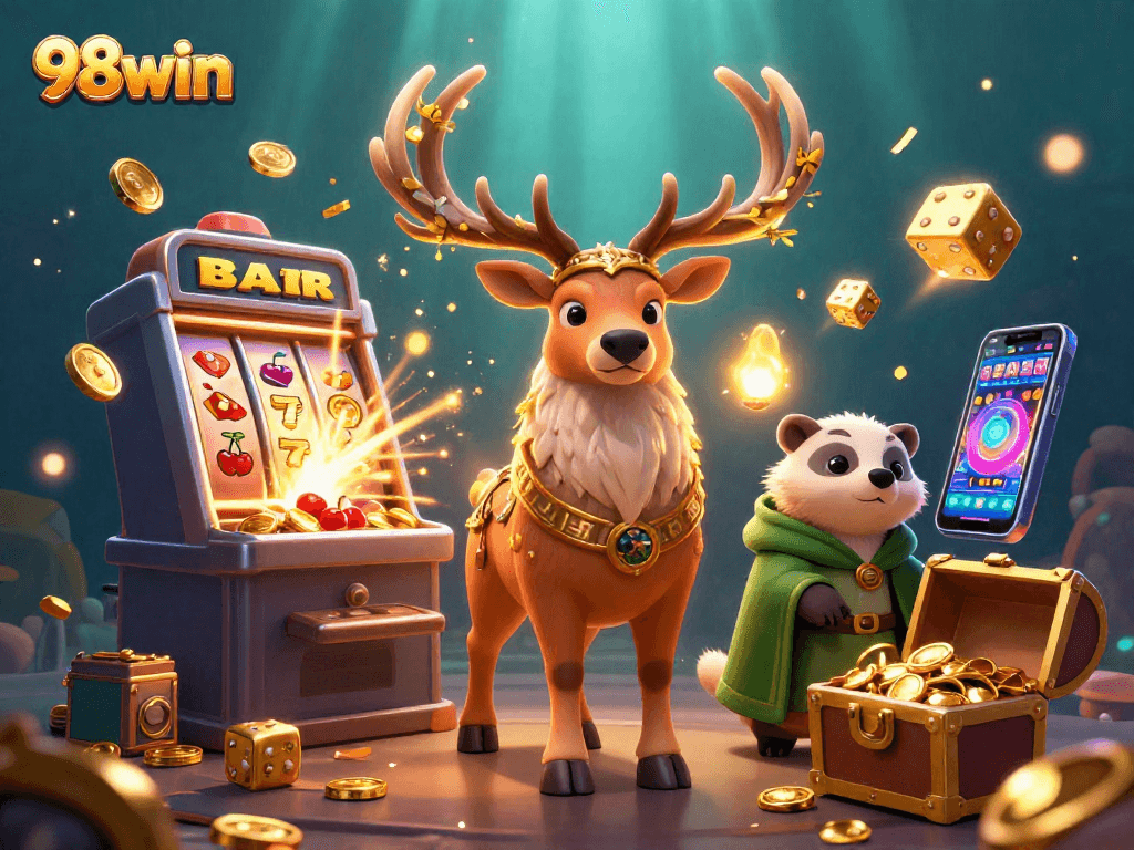 Experience exciting wins at 98win with vibrant casino elements and captivating characters.