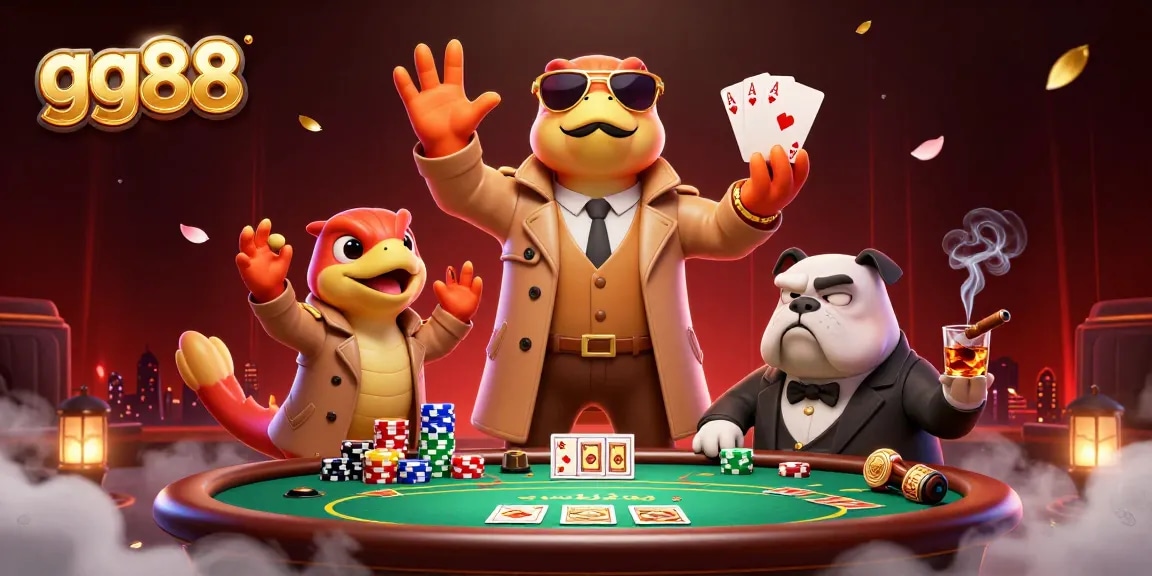 Experience the exciting world of gg88 with raptors in a trench coat attempting to enter a VIP casino lounge.