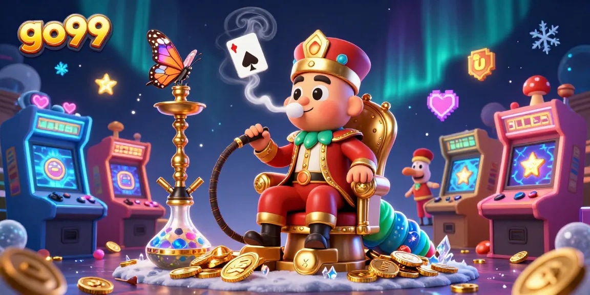 Join the excitement at go99 with a vibrant casino-themed scene featuring games, symbols and fun!