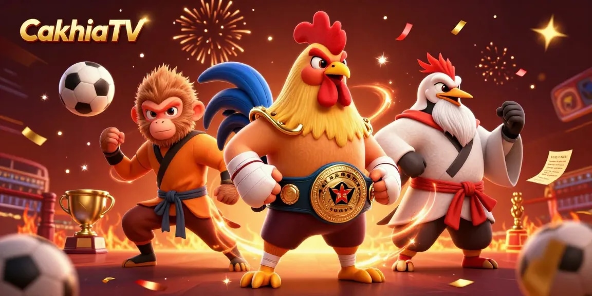 Experience thrilling live sports action with CakhiaTV’s vibrant characters and dynamic gambling visuals.
