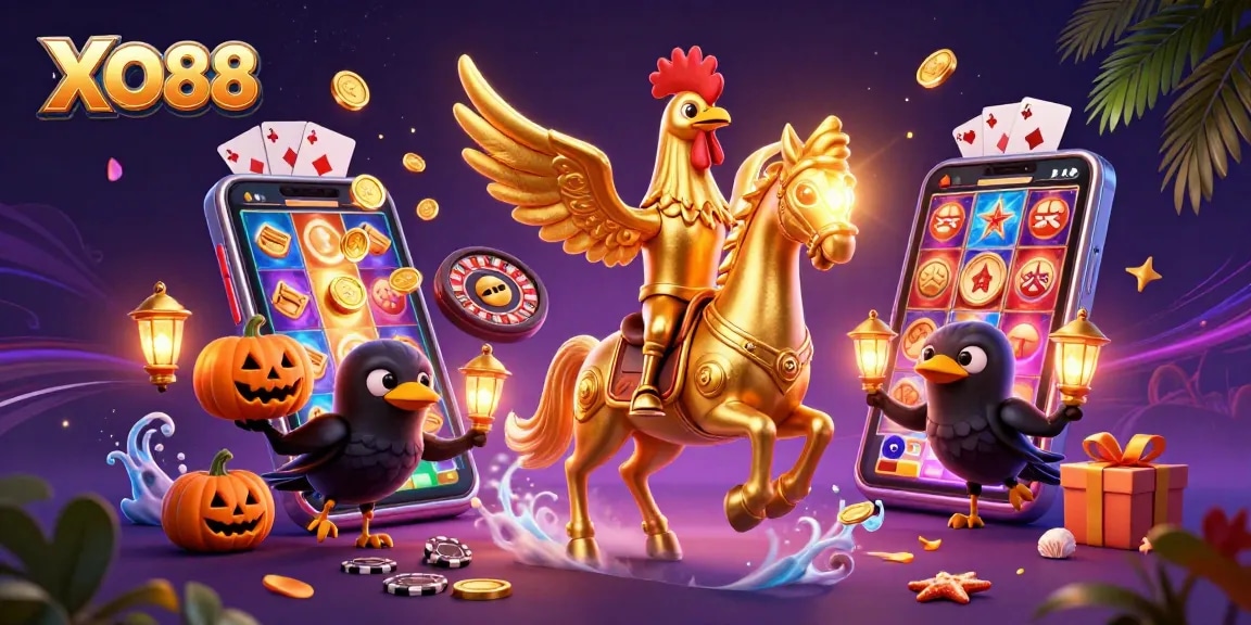 Experience thrilling gameplay on XO88 with a vibrant casino scene filled with exciting slot games.