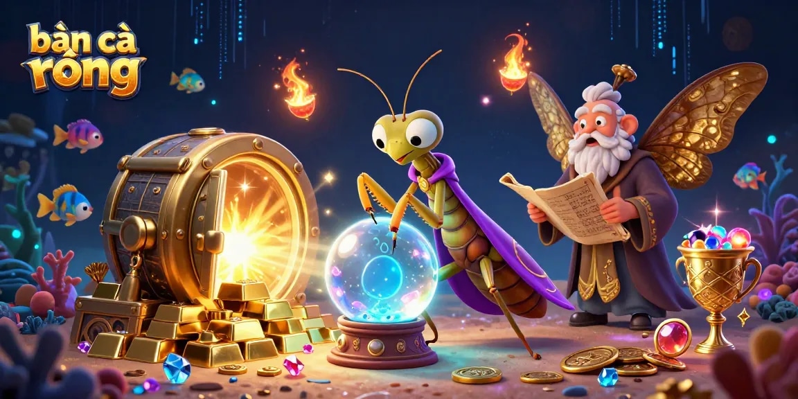 bắn cá rồng game showcasing vibrant underwater elements and characters in a dynamic scene.