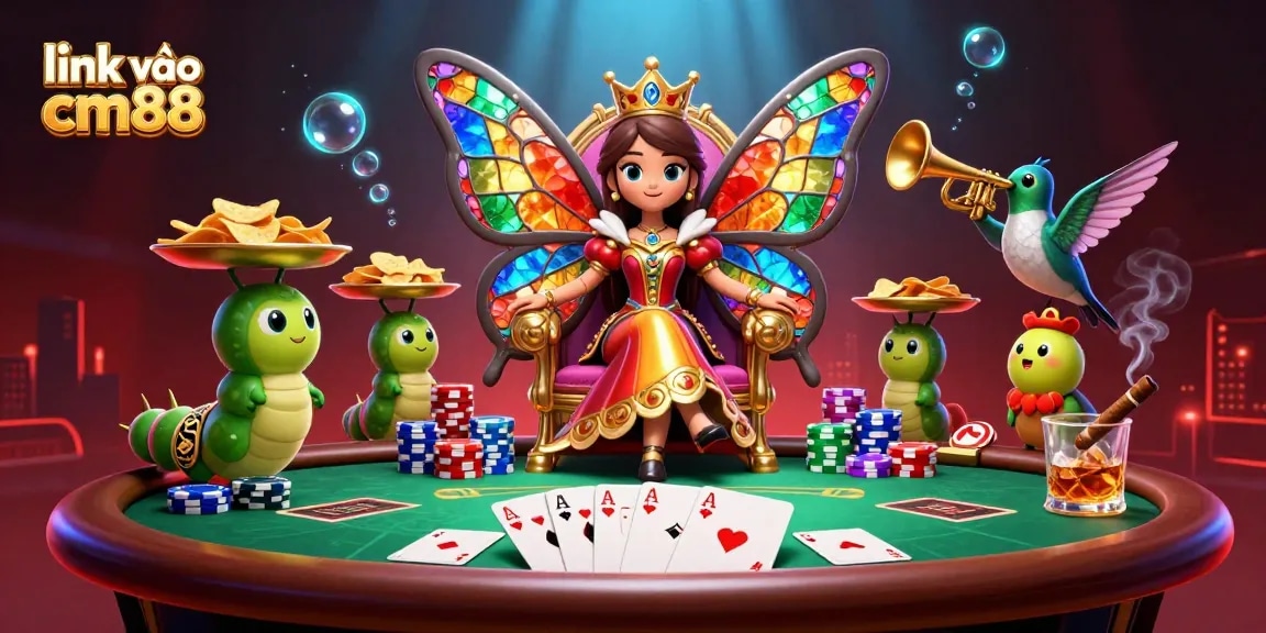 Play poker with vibrant characters and casino elements in this fantasy world of link vào cm88.