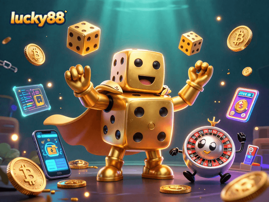 Get ready to play lucky88 with dynamic casino elements in this thrilling illustration!