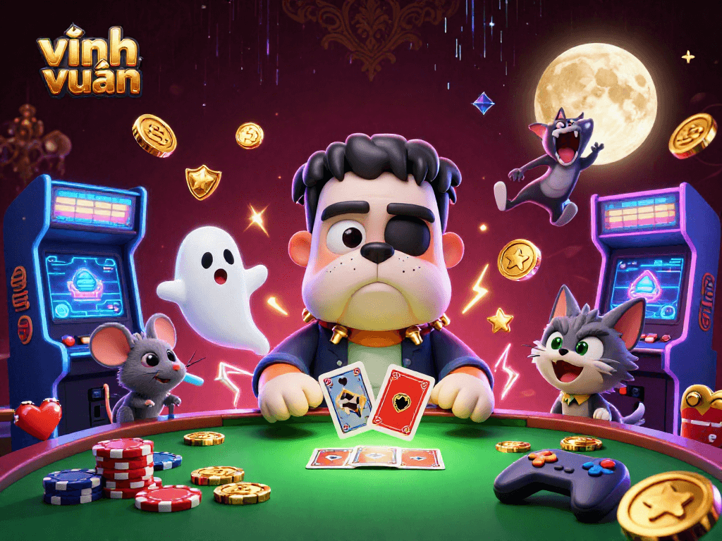 Spin the reels with vĩnh xuân as the colorful characters bring thrilling gaming elements to life!
