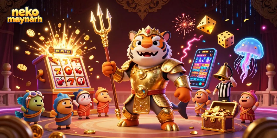 Experience the thrilling game Neko May Mắn with vibrant visuals and exciting slot elements.