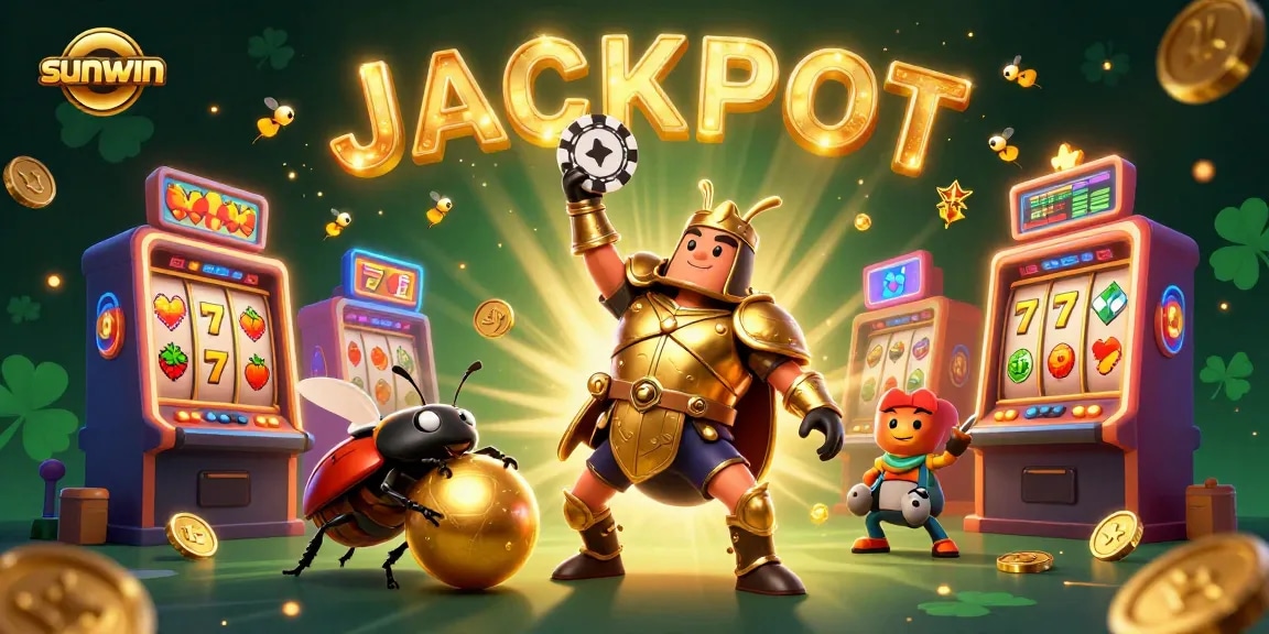 Win big with sunwin's vibrant casino adventure featuring lucky symbols and characters!