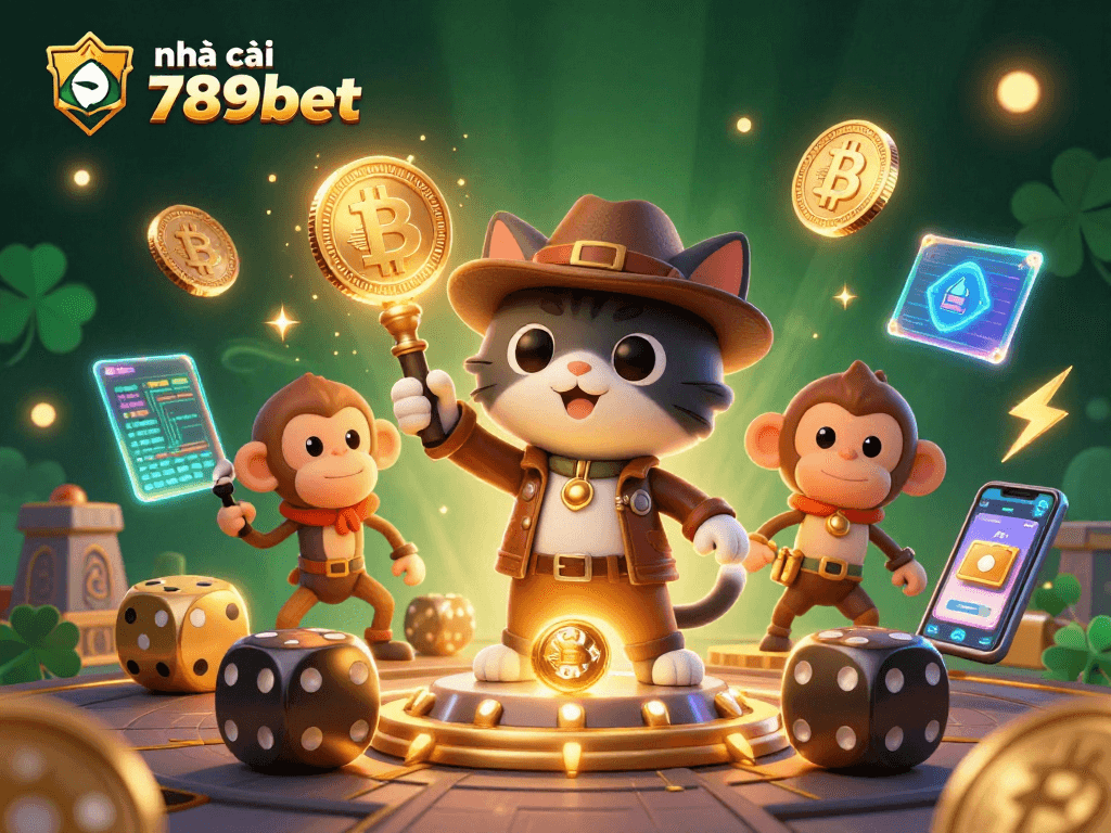 Experience the thrill with nhà cái 789bet in this vibrant casino adventure illustration.