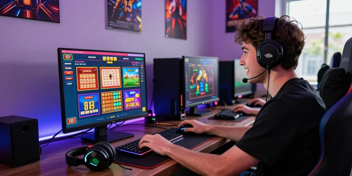 Player enjoying xoso66 live casino gaming experience in a vibrant digital setup