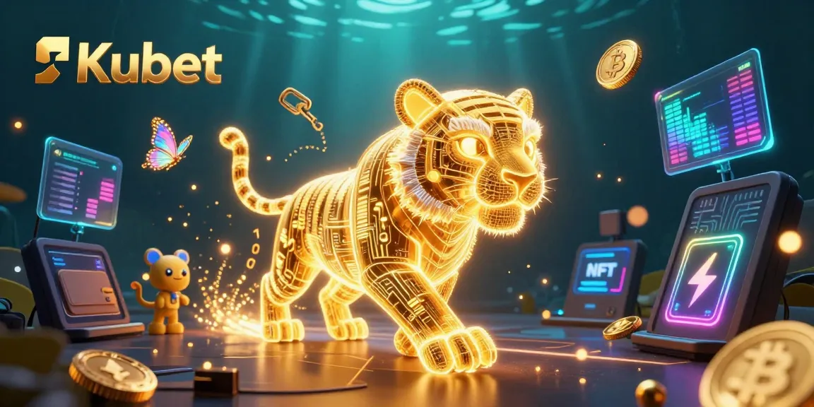Experience thrilling gameplay at Kubet with a captivating 3D digital casino scene featuring neon elements.