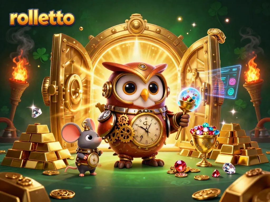 Win big at Rolletto by exploring the dynamic 3D casino scene full of treasures.