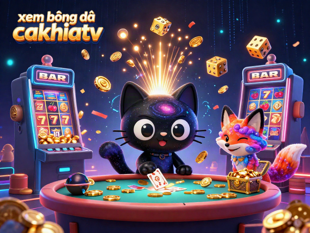 Experience xem bóng đá cakhiatv in a vibrant cosmic casino scene with captivating characters and dynamic elements.