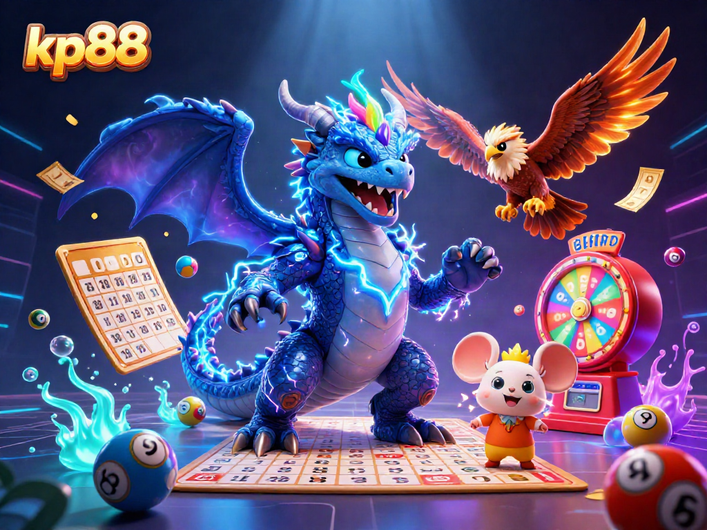 Experience thrilling gameplay at kp88 with vibrant lottery elements, dynamic characters, and an electrifying atmosphere.