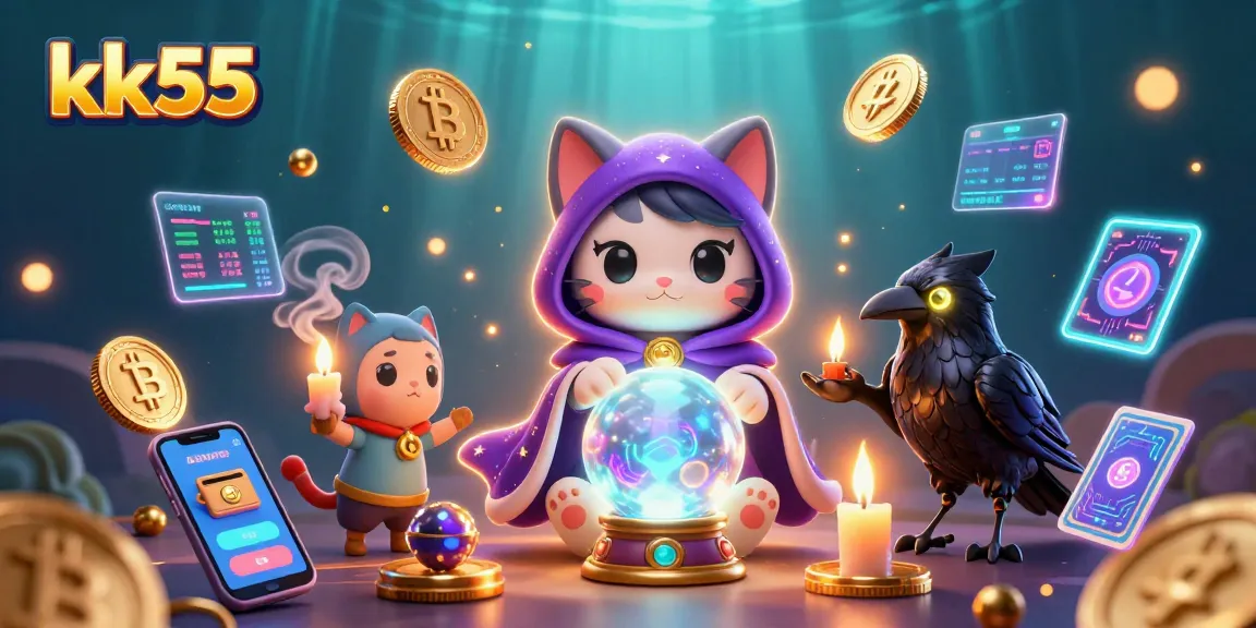 Experience thrilling games at kk55 casino with vibrant 3D characters and crypto elements.