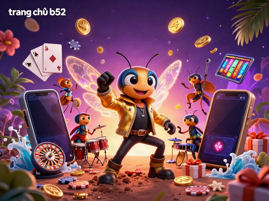 Engage in thrilling games at trang chủ b52, showcasing exciting slot games, coins, and dynamic characters.