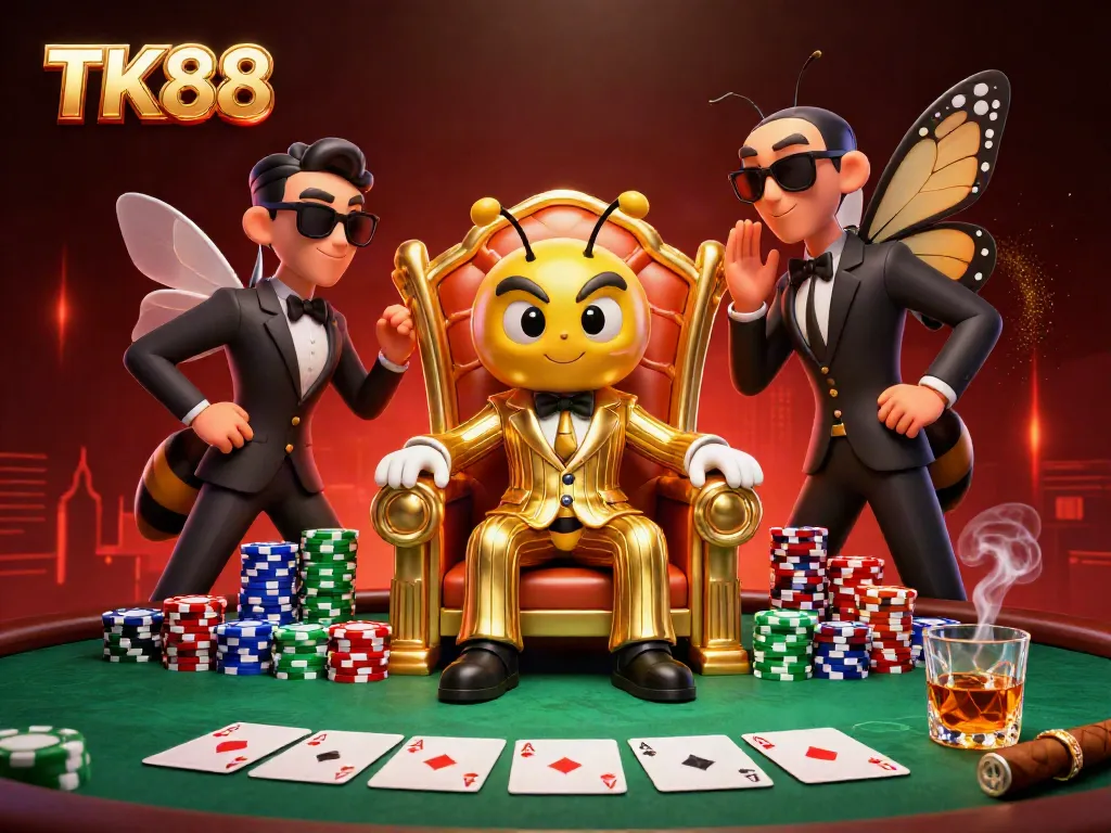 Experience electrifying poker action with TK88, where a bumblebee mob boss leads thrilling gameplay.
