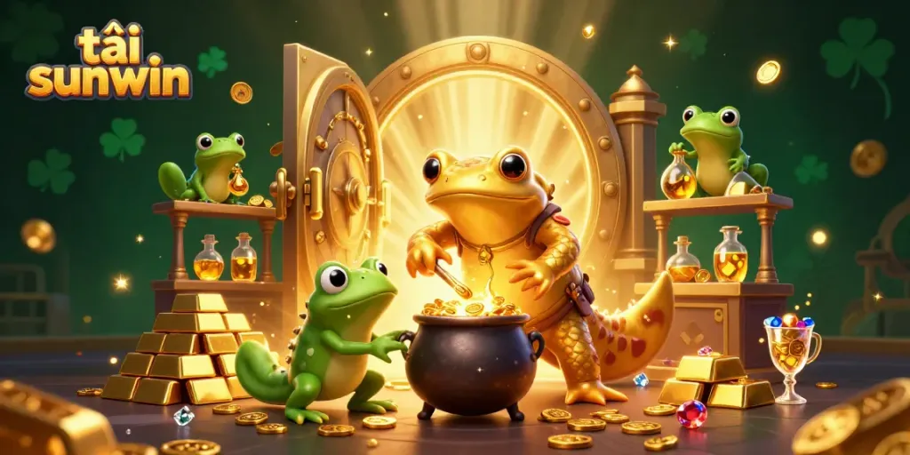 Experience the thrill as you tải sunwin and witness a gold-filled alchemist's lab bursting with treasures.