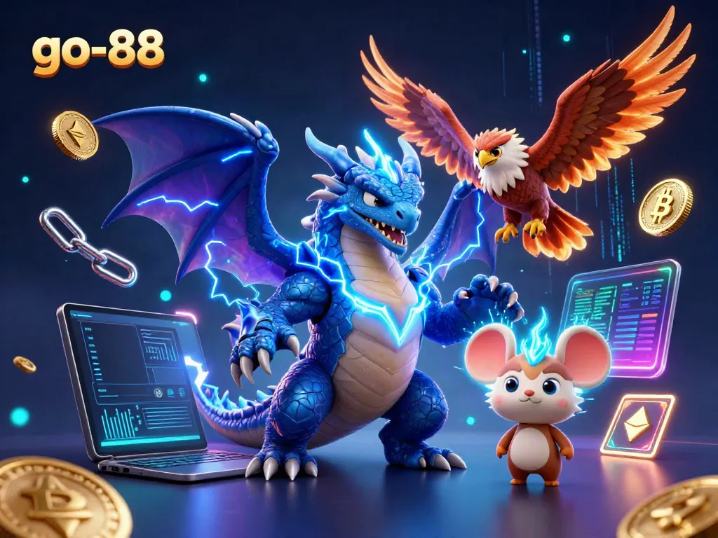 Experience thrilling wins at go-88, capturing the excitement of a casino adventure with electrifying characters.