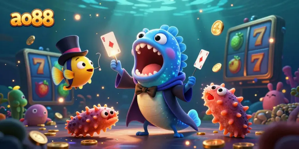 Engage in thrilling casino action with ao88’s vibrant characters and exciting slot elements, showcasing fun and entertainment.