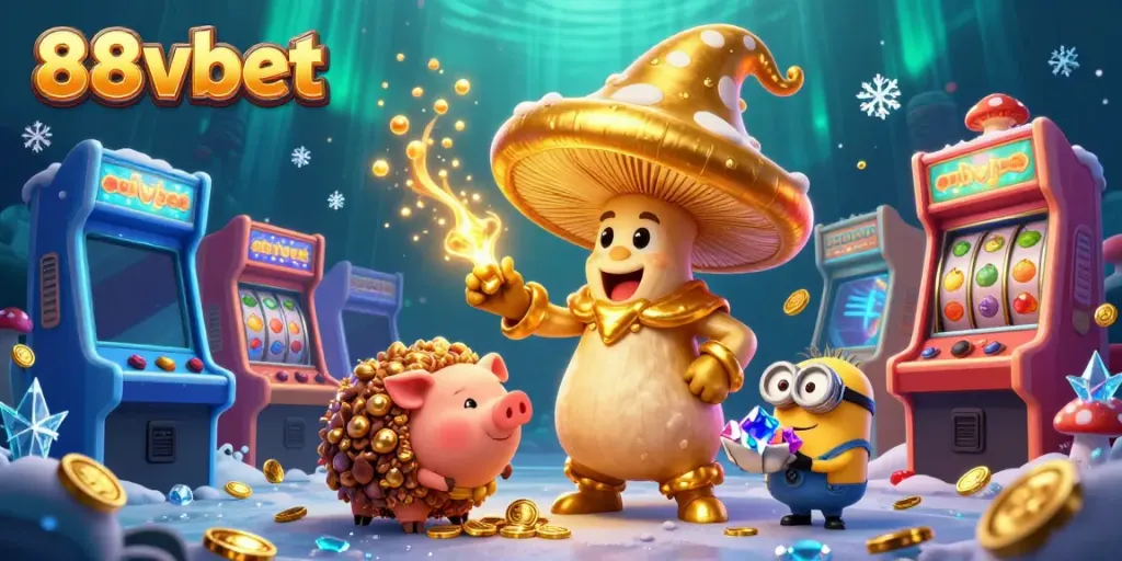 Experience thrilling action with 88vbet’s magical 3D casino characters surrounded by vibrant gaming elements.