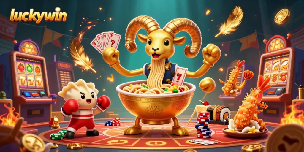 Experience the exciting jackpot action at Luckywin with vibrant game details and engaging characters.