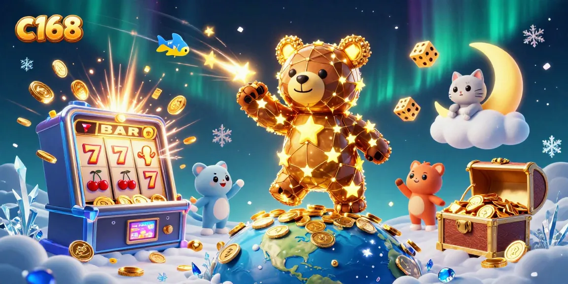 Engage with c168's captivating online slot machines and magical constellations in an enchanting scene.