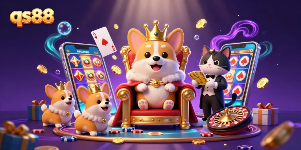 Experience thrilling fun at qs88 casino with royal corgi characters and vibrant slot games.